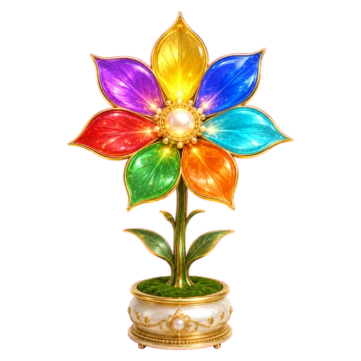 7色の花びらが輝くレインボーフラワー