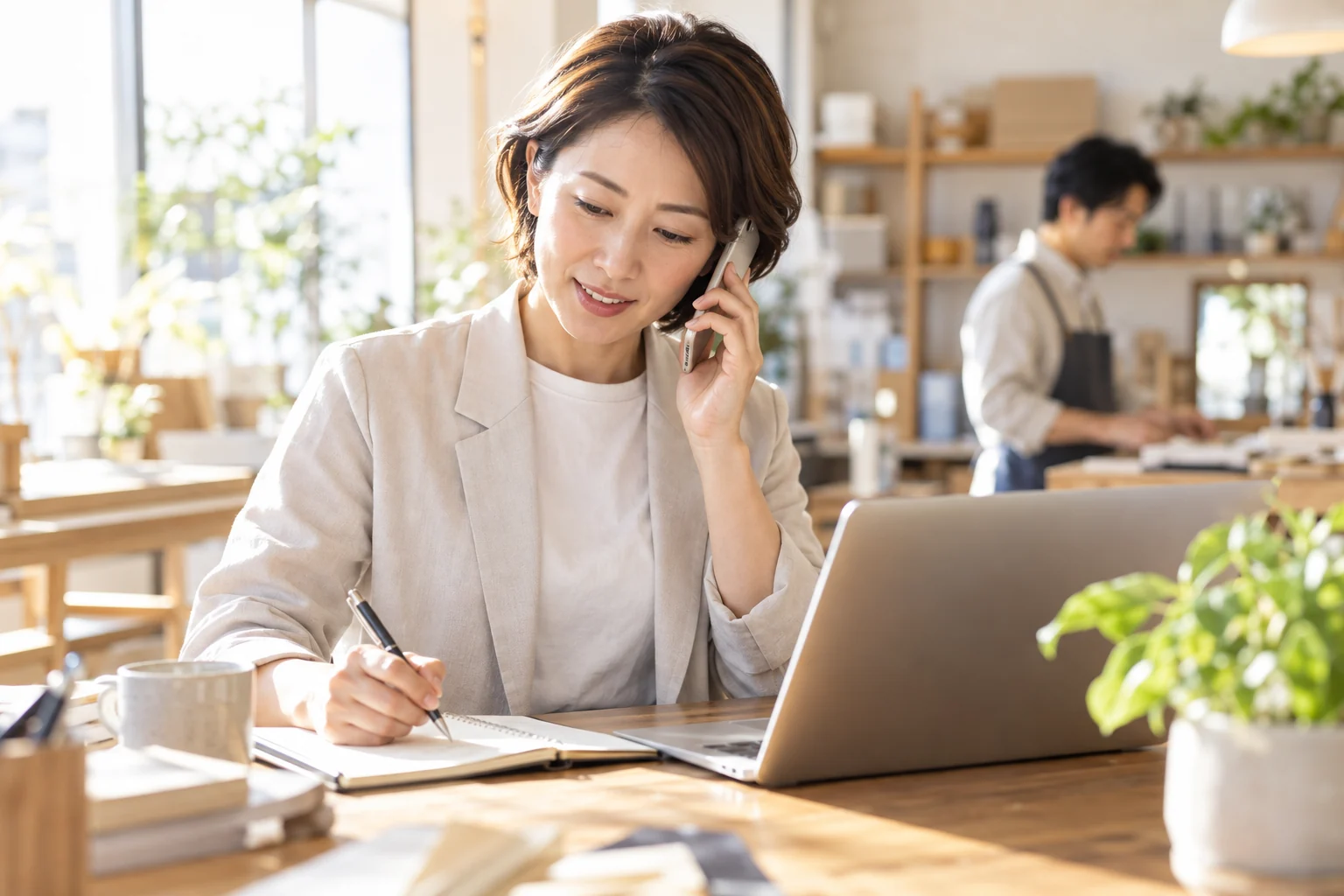 法人携帯。利用シーンのイメージ